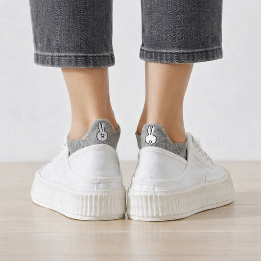 Chaussettes languette lapin grises