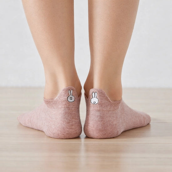 Chaussettes languette lapin roses