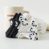 Chaussettes languette, motif panda, coloris blanc et noir