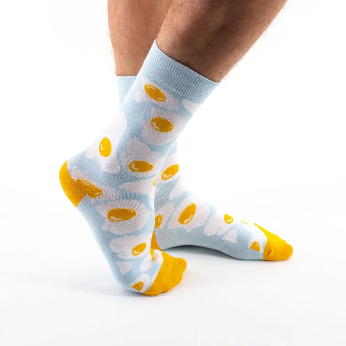 Chaussettes longues en coton motif oeuf pour adultes | Chaussettes douces et confortables | Fabriquées à partir de matériaux de haute qualité | Un cadeau parfait pour les hommes et les femmes de tous âges