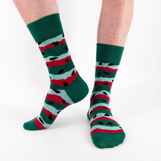 Chaussettes longues en coton à motif pastèque pour adultes | Chaussettes douces et confortables | Fabriquées à partir de matériaux de haute qualité | Un cadeau parfait pour les femmes et les hommes de tous âges | Disponibles en différentes tailles et couleurs