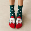 Chaussettes hautes de Noël coeur, motifs Père Noël, Renne, Bonhomme de Neige et Ours 