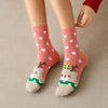 Chaussettes hautes de Noël coeur, motifs Père Noël, Renne, Bonhomme de Neige et Ours 