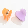 Lot de 2 petites pinces à cheveux en forme de coeur I Coloris orange et mauve I Matière acrylique 