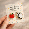 Lot de 2 pin's : pomme rouge et petit panda noir et blanc 