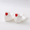 Chaussettes blanches en coton à languette cœur rouge pour femme | Chaussettes douces et respirantes | Fabriquées à partir de matériaux de haute qualité | Un cadeau parfait pour les femmes de tous âges