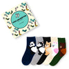 Lot de chaussettes adultes en coton représentant des animaux sur le talon de la chaussette | Chaussettes douces et respirantes | Un excellent choix pour les adultes qui aiment les animaux