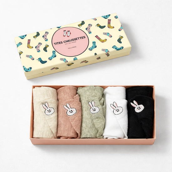 Lot de 5 chaussettes languette lapin 