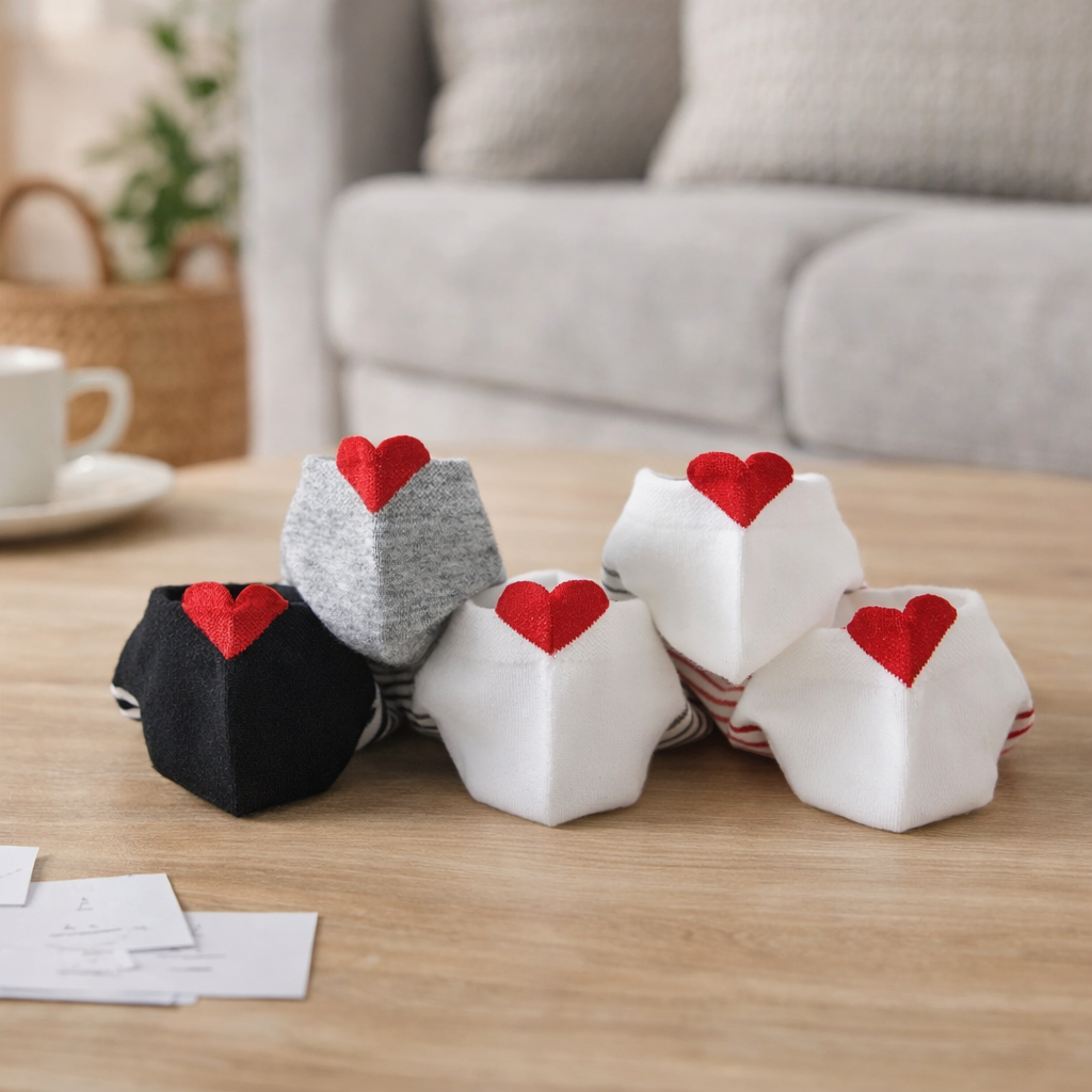 Lot de Chaussettes rayure en coton à motif cœur marine pour femme | Chaussettes douces et respirantes | Un cadeau parfait pour les femmes de tous âges | Disponibles à un prix abordable.