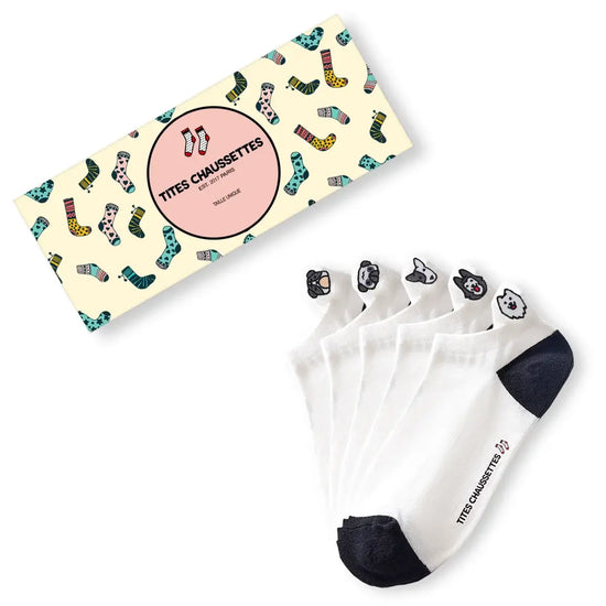 Chaussettes en coton à languette chien pour femme | Chaussettes confortables et élégantes | Idéales pour le quotidien ou les occasions spéciales