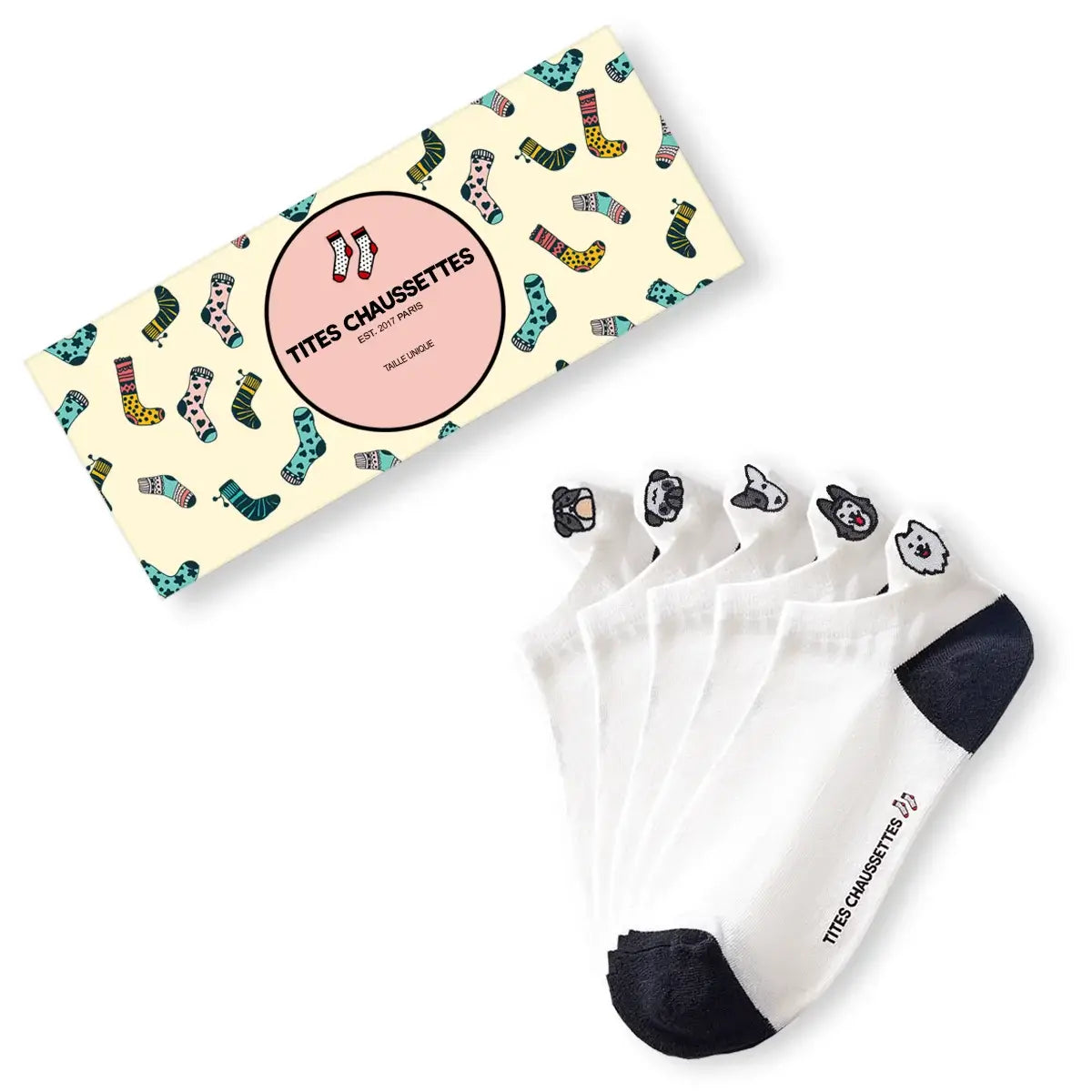 Chaussettes en coton à languette chien pour femme | Chaussettes confortables et élégantes | Idéales pour le quotidien ou les occasions spéciales