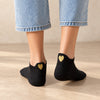 Chaussettes noires à languette cœur doré, vendues aussi en lot