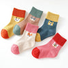Lot de chaussettes enfants longues en coton avec des animaux brodés dessus | Chaussettes confortables et élégantes | Idéales pour les enfants | Disponibles en plusieurs couleurs et tailles