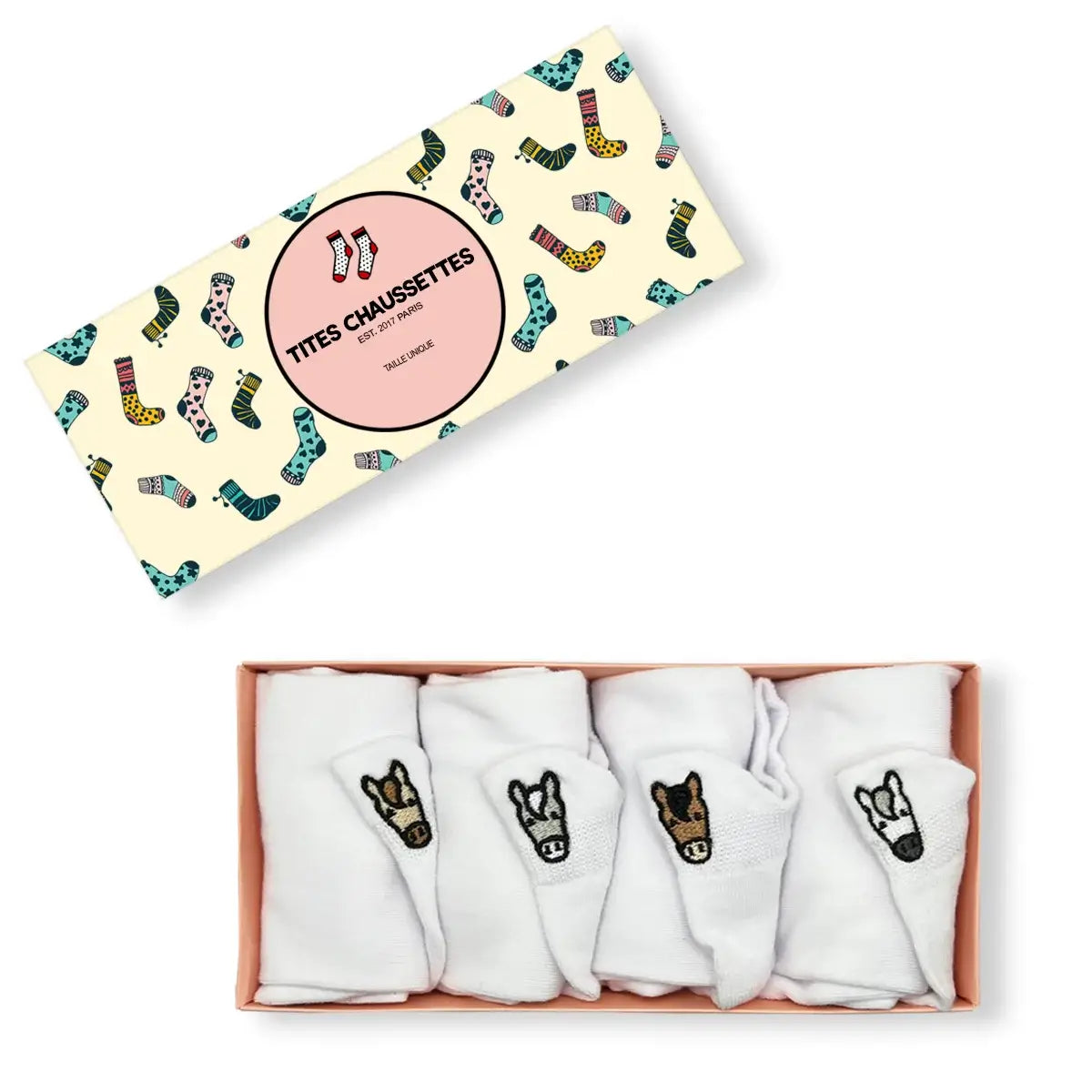 Chaussettes en coton à languette cheval blanches pour femme | Chaussettes confortables et élégantes | Idéales pour le quotidien ou les occasions spéciales | Disponibles en plusieurs couleurs et tailles