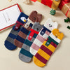 Lot de chaussettes hautes à rayures, motif animal, oreilles et écharpe en relief
