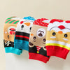 Coffret de 4 chaussettes hautes costume de Noël : Père Noël, Bonhomme de Neige, Renne et Ours