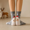 Lot de chaussettes de noël motif flocons et tête d'animal portant un bonnet de noël : ours, renard, mouton, lapin