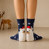 Lot de chaussettes de noël motif flocons et tête d'animal portant un bonnet de noël : ours, renard, mouton, lapin