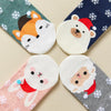 Lot de chaussettes de noël motif flocons et tête d'animal portant un bonnet de noël : ours, renard, mouton, lapin