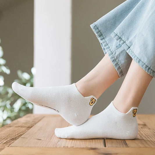 Chaussettes en coton à languette chien pour femme | Chaussettes confortables et élégantes | Idéales pour le quotidien ou les occasions spéciales | Disponibles en plusieurs couleurs 