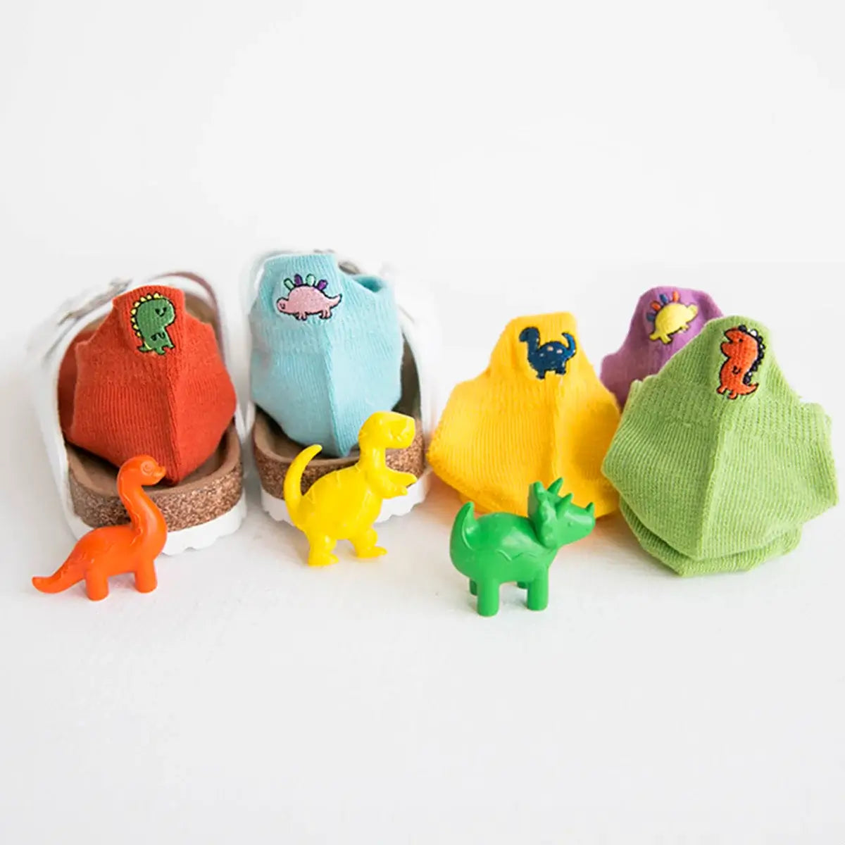 Lot de Chaussettes en coton à motif dinosaure pour enfants | Chaussettes confortables et douces | Disponibles en différentes tailles et couleurs | Un cadeau idéal pour les enfants de tous âges