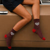Chaussettes hautes lurex coeur léopard 
