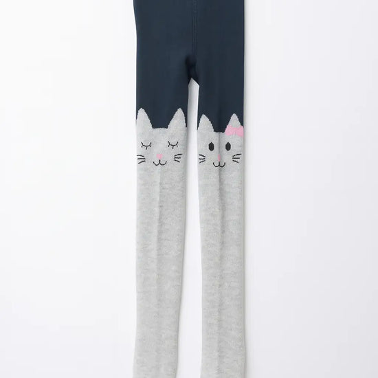 Lot de 2 collants fille : 1 collant gris motif chat et 1 collant rose uni. Doux, confortables et disponibles en 12-24 mois, 2-4 ans et 5-8 ans. Parfaits pour des looks mignons et pratiques au quotidien.