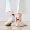 Lot de 5 chaussettes avec languette cœur arc-en-ciel.