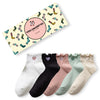 Lot de 5 chaussettes unies avec cœur brodé et finition dentelle