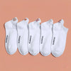 Lot de 5 chaussettes fantaisie à languette, motifs marins brodés, confort stretch, tailles 35-41. Idéal pour un look frais et sans ampoules.
