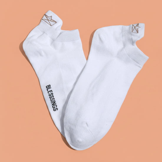 Lot de 5 chaussettes fantaisie à languette, motifs marins brodés, confort stretch, tailles 35-41. Idéal pour un look frais et sans ampoules.