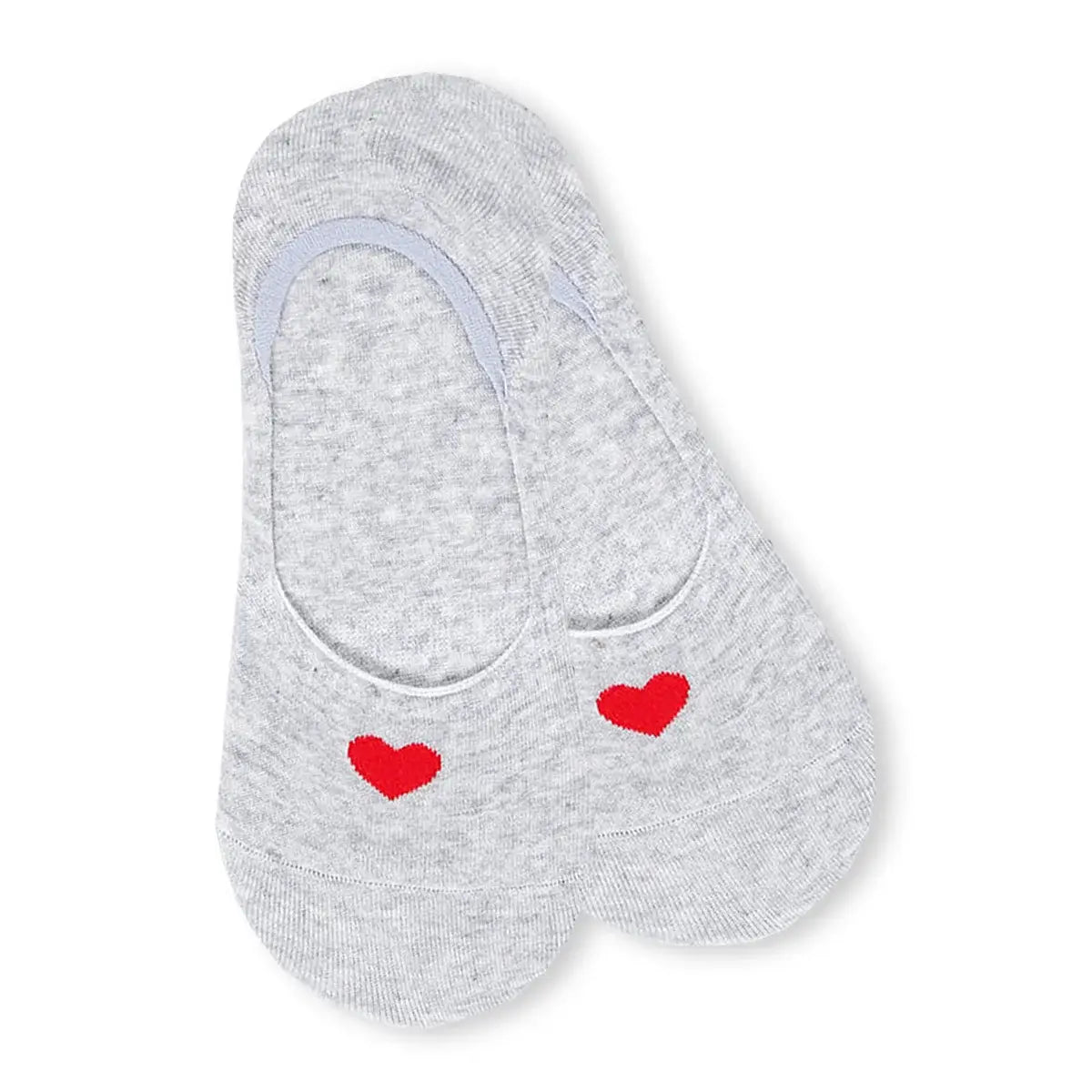 Lot de 5 socquettes invisibles avec cœur tricoté. Douces, discrètes, antiglisse. 5 couleurs pour un look romantique et confortable au quotidien.