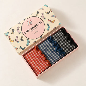 Lot de 3 Chaussettes mi-haute Vichy & Feston
