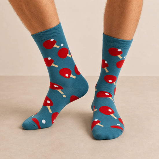 Chaussettes motifs sport : ping-pong, randonnée et ski