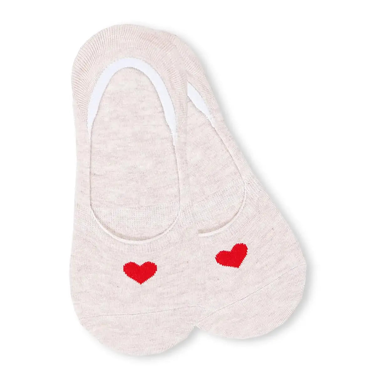 Socquettes invisibles avec cœur rouge. Douces, discrètes, 5 coloris. Idéales pour l’été avec maintien parfait et confort absolu dans toutes les chaussures.