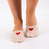 Socquettes invisibles avec cœur rouge. Douces, discrètes, 5 coloris. Idéales pour l’été avec maintien parfait et confort absolu dans toutes les chaussures.