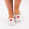 Socquettes invisibles avec cœur rouge. Douces, discrètes, 5 coloris. Idéales pour l’été avec maintien parfait et confort absolu dans toutes les chaussures.