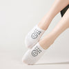 Socquettes invisibles en coton avec motif smiley ou message. Fond noir, blanc ou bleu. Confortables, discrètes et parfaites avec des baskets.