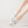 Socquettes invisibles en coton avec motif smiley ou message. Fond noir, blanc ou bleu. Confortables, discrètes et parfaites avec des baskets.