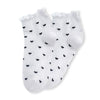 Chaussettes mi-hautes imprimé cœur avec bord dentelle. Confortables, féminines et élégantes. 5 coloris pour un style raffiné au quotidien.