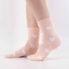 Chaussettes roses longues en coton à motif cœur pour femme | Chaussettes douces et respirantes | Un cadeau parfait pour les femmes de tous âges | Disponibles à un prix abordable.