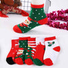 Lot de 5 chaussettes de Noël pour enfants. Coloris rouge, blanc et vert. Idéales pour les fêtes. Pour bébés et enfants (du 12 mois au 12 ans).